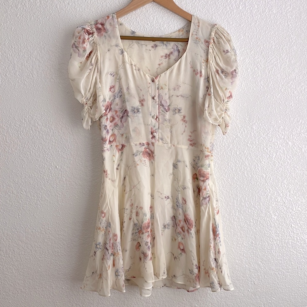 LoveShackFancy 100% Silk Mini Dress, size S